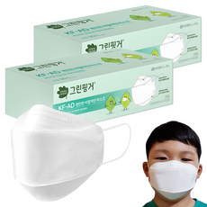 그린핑거 편안한 비말차단 마스크 소형 KF-AD, 30개입, 2개, 화이트