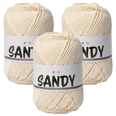 yarna 샌디 뜨개실, 2 아이보리, 3개