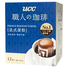 ucc 職人的珈琲 法式深焙濾掛式咖啡, 8g, 12包, 1盒
