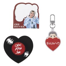 트레저 투어 펄스 온 인 재팬 공식 MD 캡슐토이 3종 세트, 스마트폰 그립톡 + 아크릴 키링 + 점착식 메모지, 최현석