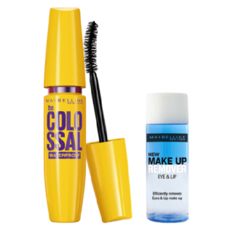 메이블린 콜로썰 워터프루프 마스카라9.2ml + 리무버 20ml 세트, 리얼블랙, 1개