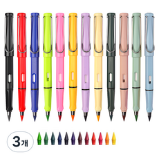 마켓링 예쁜 무한색연필 타입6, 3개, 12색