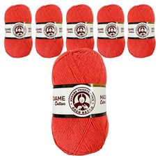 DIKTAS Madame Cotton棉質混紡毛線 2入, 43.柔和的紅色, 6個