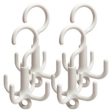 Solv Living 章魚腳多功能包包帽子皮帶領帶掛架, 白色, 4個