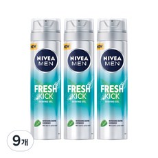 니베아맨 프레시킥 쉐이빙 젤, 200ml, 9개