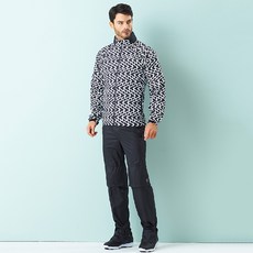 sunderland 男士鋸齒圖案高爾夫雨衣兩件式套裝 16051RW02, 黑色, 1套