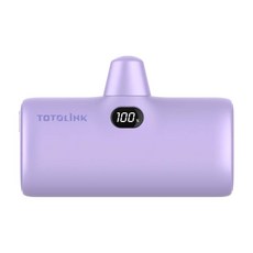 TOTOLINK 快充直插式行動電源 USB-C 5000C 荷紫色 迷你便攜