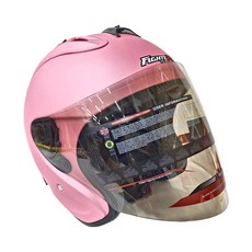 普通型露臉式機車防護頭盔 含一層護目鏡 R3-A6, 消光粉紅色