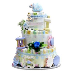 Baby Bakery 尿布蛋糕 熊熊玩具款, blue, 1個