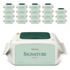 베베숲 시그니처 그린 유아물티슈, 70g, 70매, 20개