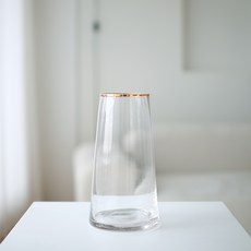 하루의공간 골드링 유리화병, 투명, 1개