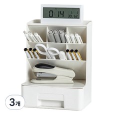 모더너리 연필꽂이 수납함 데스크오거나이저, 화이트, 3개