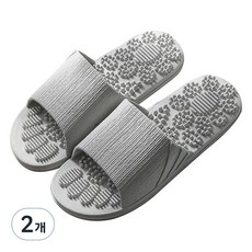 LIVING MANGO 健康指壓按摩拖鞋 XXL, 灰色, 2個