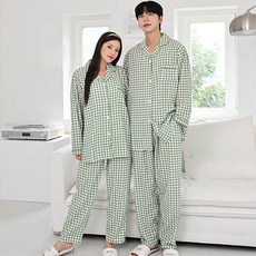 GLAM GONGGAM Village格紋情侶睡衣兩件式套裝