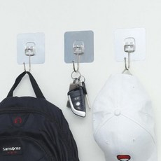 앞날창창 무타공 접착식 다용도 후크걸이, 20개, 투명