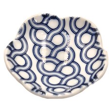 佐和陶瓷 藍祥結梅型豆皿, 陶瓷材質, 1個