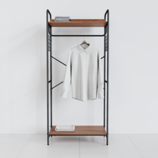 하비티 베이직 2단 선반 행거, 블랙