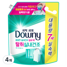 다우니 프리미엄 탈취 실내건조 액상세제 리필, 3.2L, 4개
