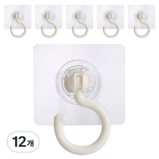 Omadang 黏貼式旋轉掛鉤, 白色, 12個