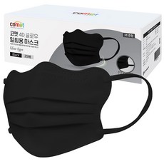 코멧 날카롭고 각진 얼굴형을 보완 해주는 4D 글로우 일회용 마스크 개별포장 중형, 1개입, 25개, 블랙