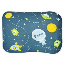 PUKU 藍色企鵝 Air護頭型3D嬰兒枕, 網狀透氣 有效散熱 頸部支撐 彈性材質 耐用不易變形 透氣快乾 減少塵螨細菌, PUKU星球, 32x24x3m (±1cm)
