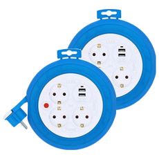 러그 라운드 USB 멀티릴선 3구 LUG-G03MU, 3m, 블루, 2개