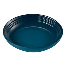 LE CREUSET 義麵盤 22cm 湖水藍, 盛裝義大利麵、咖哩飯，為餐桌增添色彩, 1個