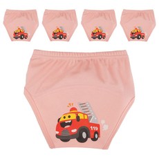 아가짱 유아용 프랜들리 배변훈련팬티, 분홍색(소방차), 5개
