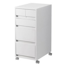 ONE HOUSE 麥樂移動式直角抽屜置物收納櫃 D組 2抽2矮1高 OH-R118-4, 白色