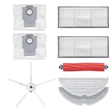 YOLOMi 悠樂米 副廠耗材配件組 石頭 S7 MaxV Ultra適用 主刷 + 集塵袋 2個 + 抗菌拖布 2個 + 濾網 2個 + 邊刷, 1組, 單一商品