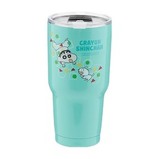 Miravivi 蠟筆小新冰霸杯, 900ml 304不鏽鋼 保冷杯, 1個, 睡衣 綠色