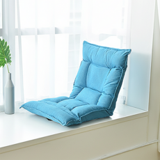쇼파 프리미엄 1인용 좌식 소파 6단 각도 조절 코튼 리넨 빈백 솜, 블루