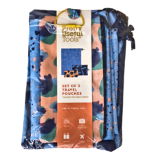 Pretty Useful Tools 多用途旅行收納袋3件組, 防水防污尼龍, 18 x 164 x 230mm, 繽紛潑墨