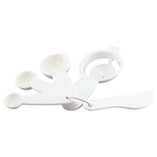 SANADASEIKO多功能量匙組5p 廚房量匙套裝含蛋黃分離器及小刮刀, 15 + 5 + 2.5cc, 1入