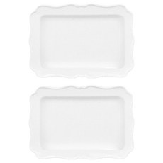 花瓣造型長方盤 L 2入組, 1個, 白色的