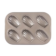 Hanomad 深型瑪德蓮烤盤 6格 金色, 1個