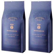 WANNABEAN ROASTERY 半低因巧克力綜合咖啡豆, 1kg, 原豆(不研磨), 2個