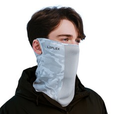 LEFLEX 迷彩防紫外線口罩, 1個, 雪白色
