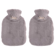 퀵살림 겨울나기 대용량 보온 물주머니 02 라이트 그레이 2000ml, 2개