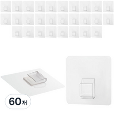 THELIVING 黏貼式層架固定掛鉤 70mm x 70mm, 透明, 60個
