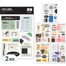 wannathis Life Label 可撕除貼紙包 6款組, 2套, 混色