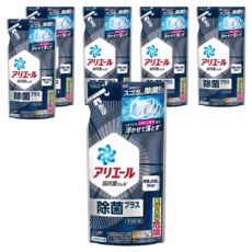 ARIEL 日本原裝進口 濃縮洗衣精 強力除菌淨白PLUS 補充包 藍色, 430g, 6包