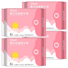 Chuli 初梨 懸浮涼感衛生棉 日用型, 24.5cm, 8片, 4包