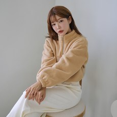 PEONIST 女款Cali短版拉鍊大學T