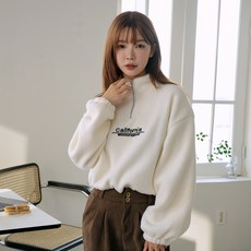 PEONIST 女款Cali短版拉鍊大學T