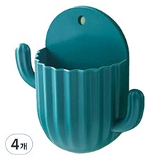 WONDER STORE 仙人掌壁掛式收納盒黏貼式整理收納盒, 綠色