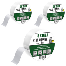Skora 白色管道膠帶 5cm x 40m, 3個