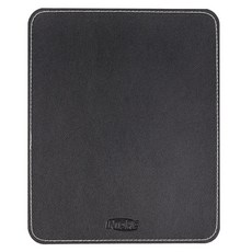 INTOPIC 廣鼎皮革鼠墊 PU皮革 觸感滑順 經典車縫線工法 2mm厚度, 黑色, 1個