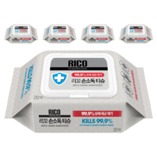 RICO Baby 清潔濕紙巾 掀蓋式, 20張, 5包
