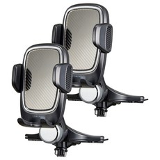 Chameleon360 車用一鍵式CD插槽手機支架, 黑色, 2個